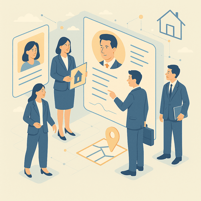 Illustratie van makelaars