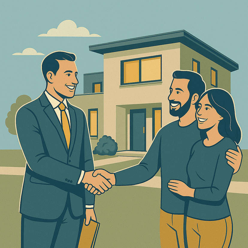 Illustratie van een makelaar